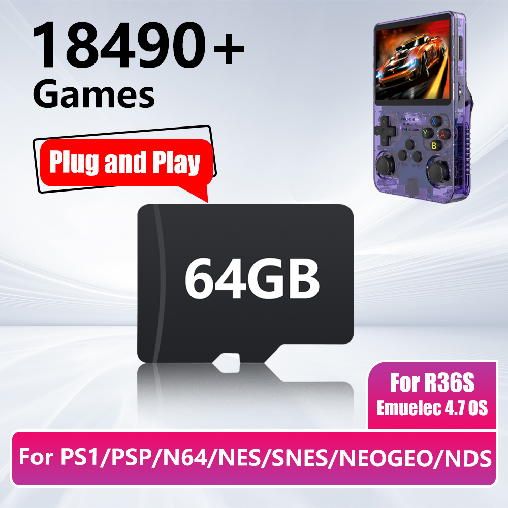 Gaming Console Emulator - Carte de jeu 64 Go pour