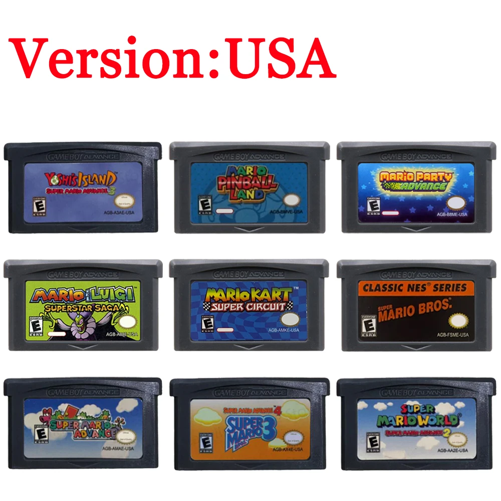 Gaming Console Mario - Cartouche de jeu GBA, série de