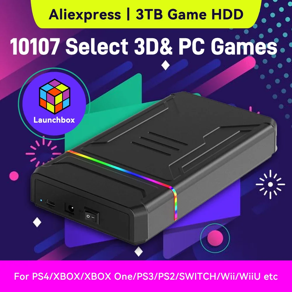 Gaming Console Emulator - Disque dur portable de jeu Launchbox