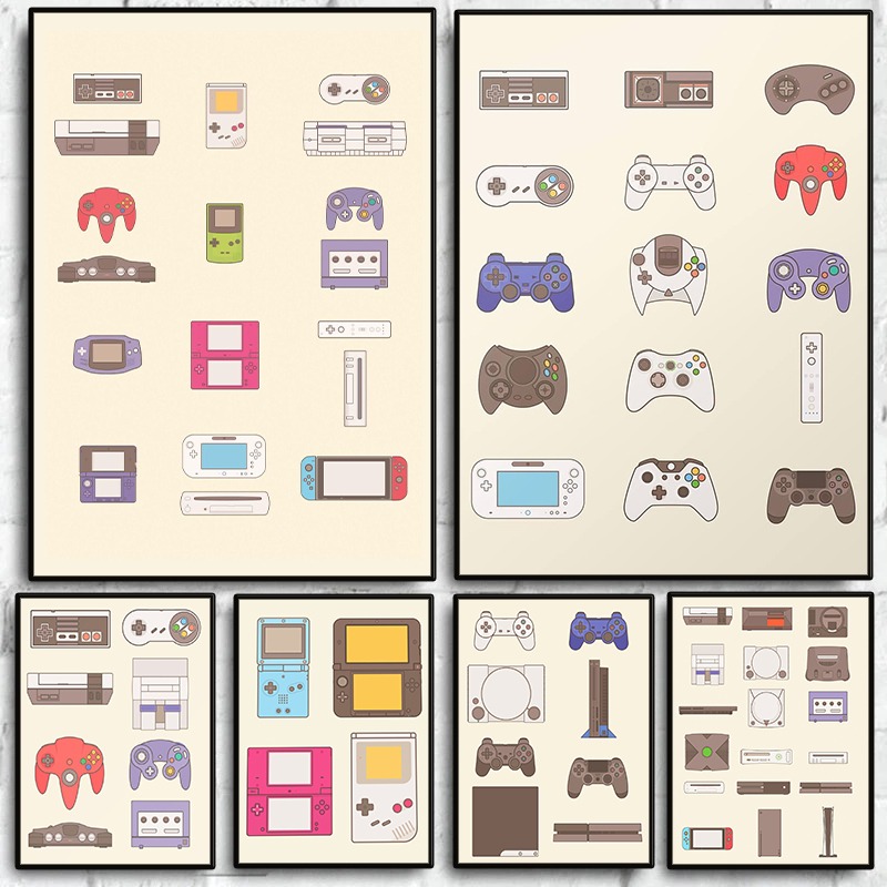 Gaming Console And - Affiche murale sur toile « Evolution