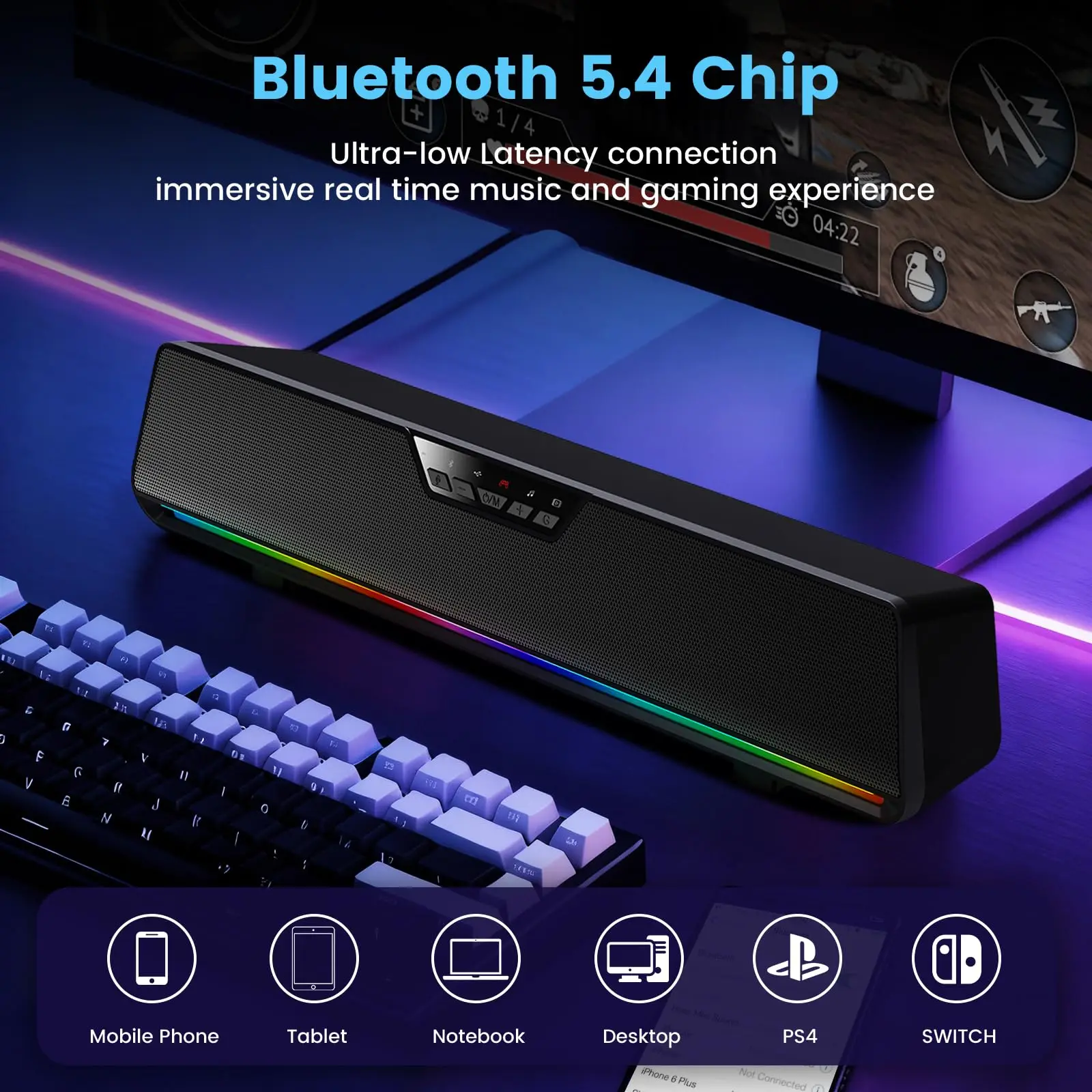 Barre de son gaming GS6 Pro 7. - Gaming Console Apple avis et prix