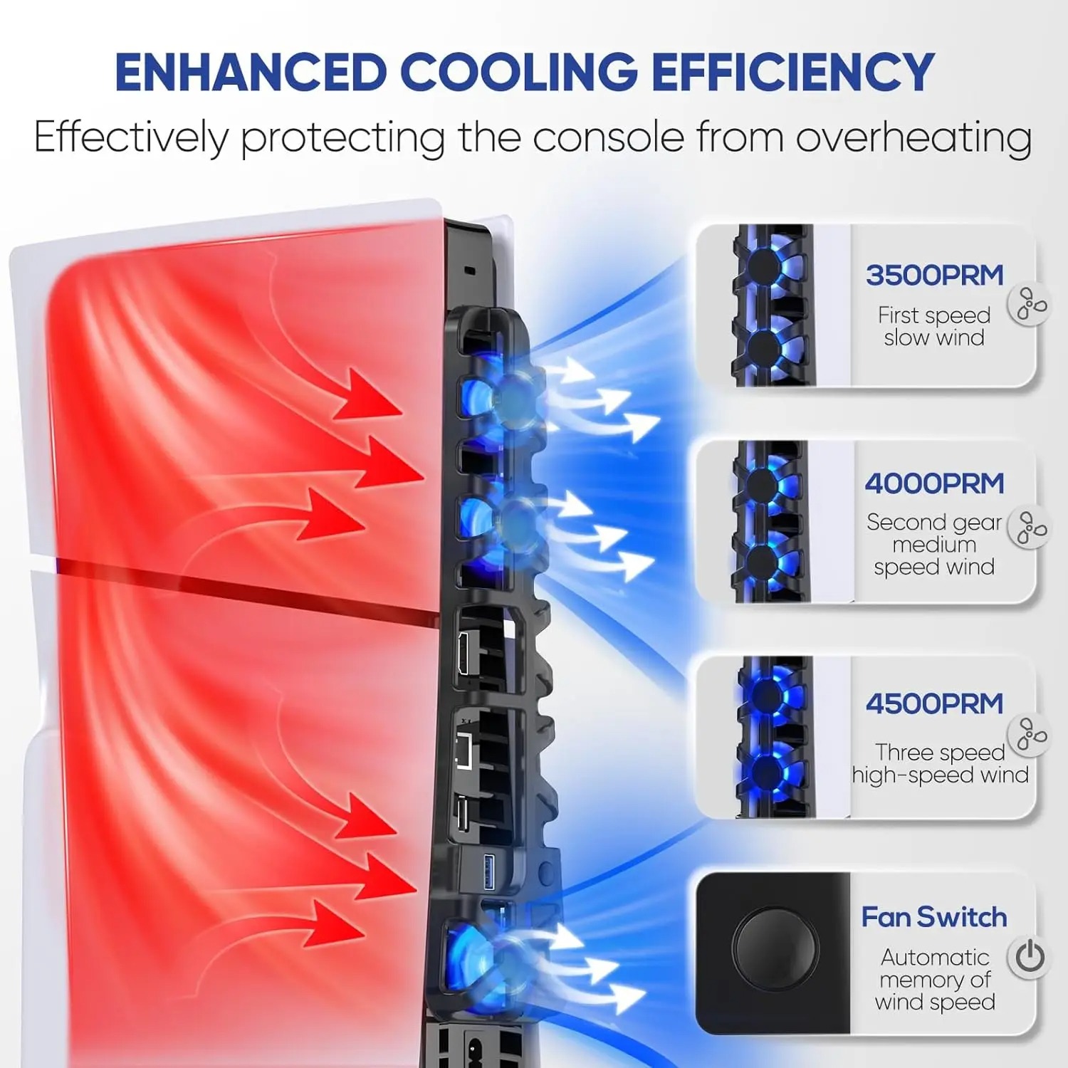 Ventilateur à 3 vitesses pour  - Console Cooling Fan avis et prix